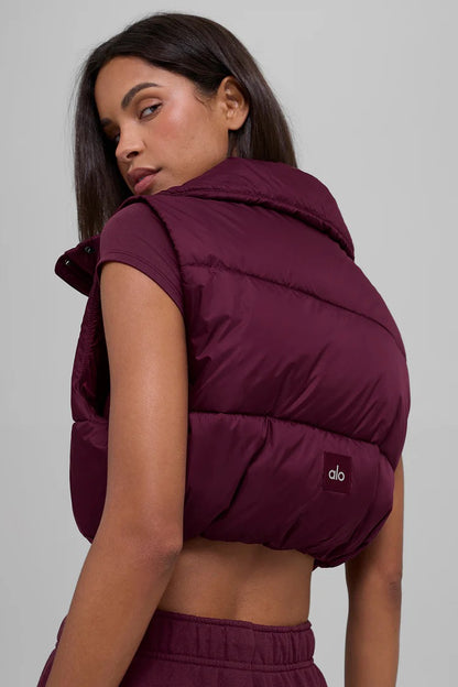 Cropped Gold Rush Puffer Vest