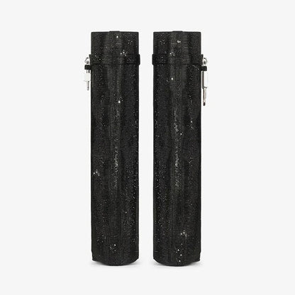 Stunning Black Satin Strass High Boots