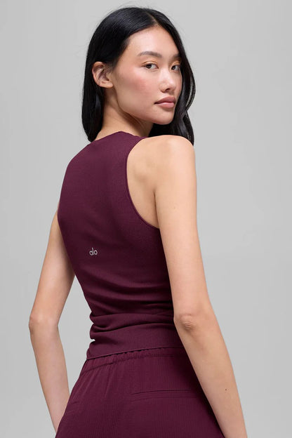 Ribbed En Pointe Tank
