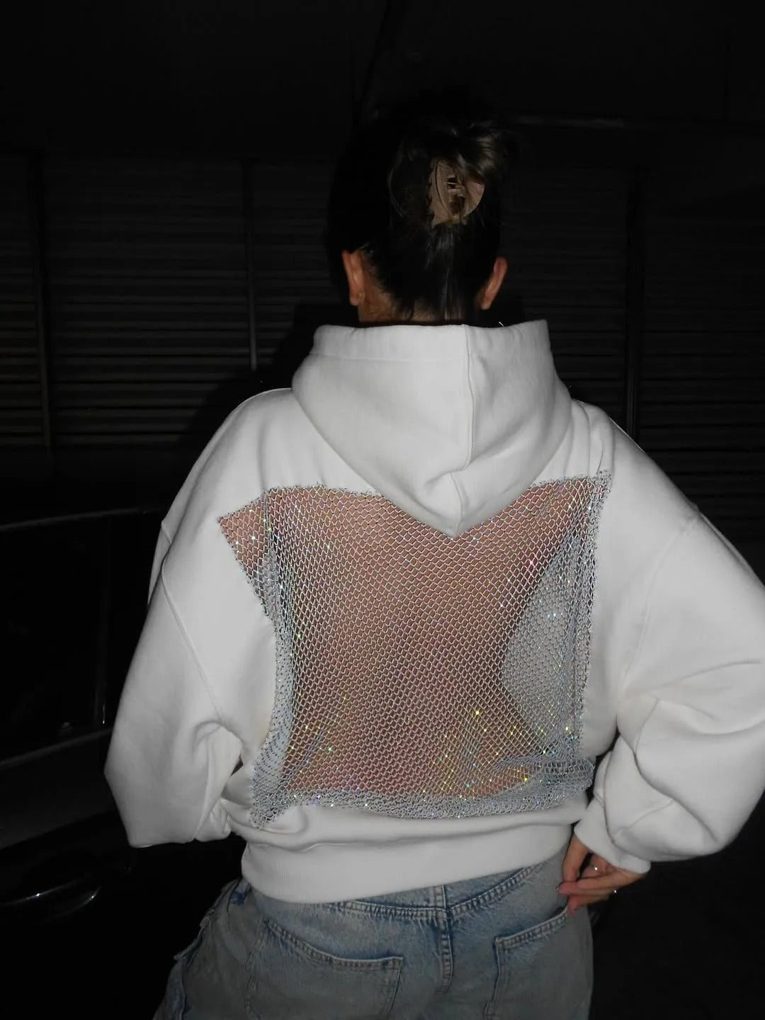 Backstage Crystal Mesh Hoodie