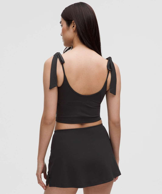 Chic Front Bow Crop Top – Pink & Black