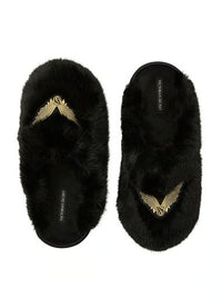 VS Iconic Luxe Plush Closed-Toe Slippers