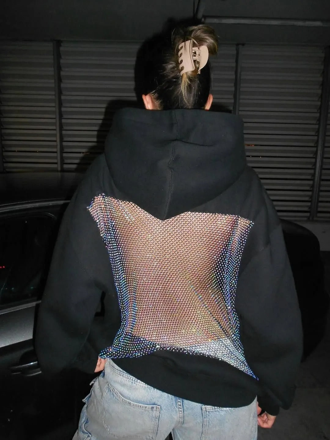 Backstage Crystal Mesh Hoodie
