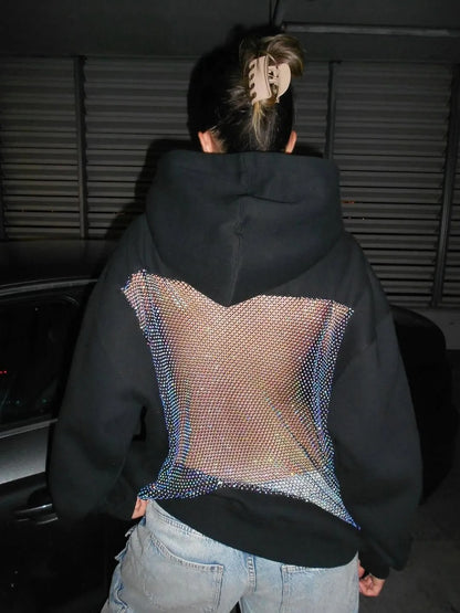 Backstage Crystal Mesh Hoodie